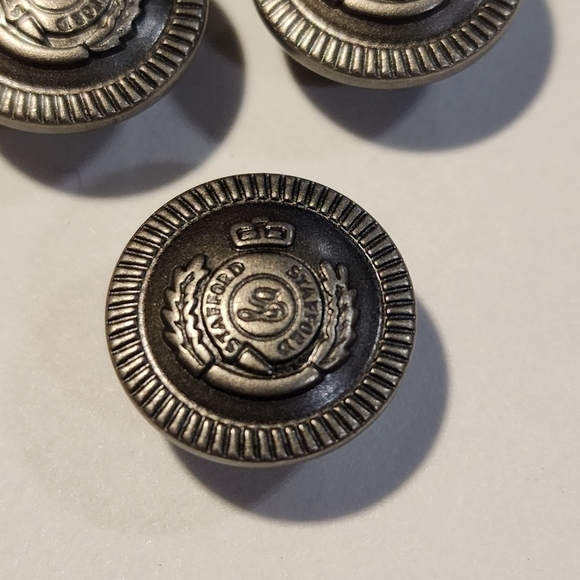 Stafford Antique Silver Blazer full button set + 2 spare - Picture 5 of 8